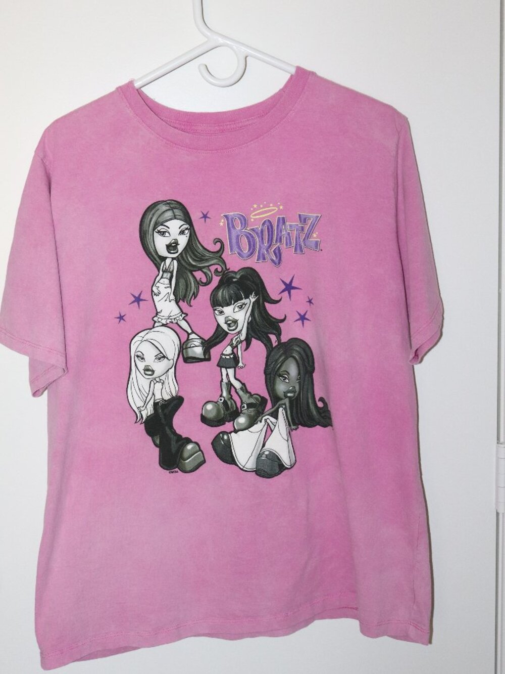 Bratz Pink Graphic T-Shirt Women's XL Y2K Cartoon Characters 100% Cotton